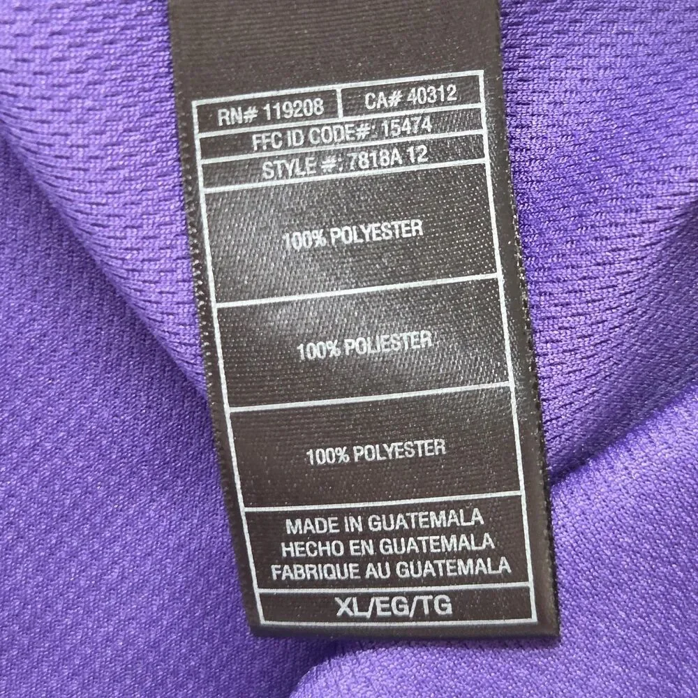 Sacramento Kings Jersey Mens XL Purple NBA Basketball Adidas Autograph Tank